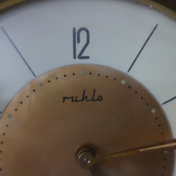 Vintage Ruhla Clock Made in Germany on base with German Figurine - Picture 13 of 16